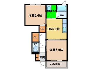 グランマスト論田Ｂ棟の物件間取画像